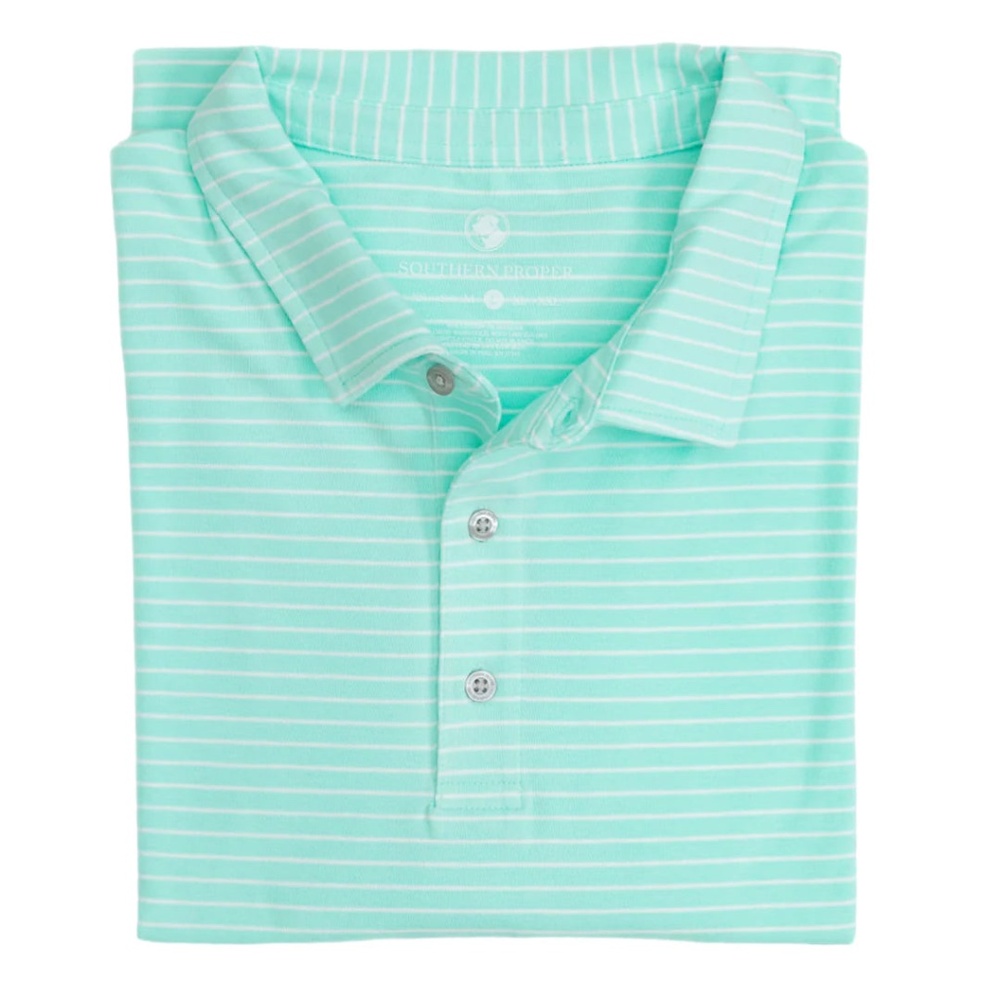 Perdido Stripe Polo | Beach Glass